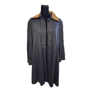 Vintage Claudia Barnes Lined Flannel 100% Cotton Trench Coat Large